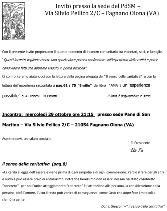4° incontro sull'esperienza di caritativa